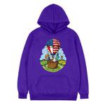 Balloon Printed Fleece Hooded Sweatshirt Print On Your Demand, Size:XS(Purple)