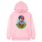 Balloon Printed Fleece Hooded Sweatshirt Print On Your Demand, Size:S(Pink)