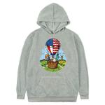 Balloon Printed Fleece Hooded Sweatshirt Print On Your Demand, Size:S(Grey)