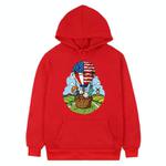 Balloon Printed Fleece Hooded Sweatshirt Print On Your Demand, Size:M(Red)