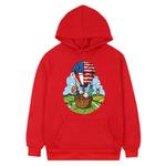 Balloon Printed Fleece Hooded Sweatshirt Print On Your Demand, Size:L(Red)