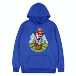 Balloon Printed Fleece Hooded Sweatshirt Print On Your Demand, Size:L(Blue)