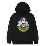 Balloon Printed Fleece Hooded Sweatshirt Print On Your Demand, Size:XL(Black)