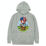 Balloon Printed Fleece Hooded Sweatshirt Print On Your Demand, Size:XL(Grey)
