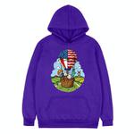 Balloon Printed Fleece Hooded Sweatshirt Print On Your Demand, Size:XL(Purple)