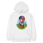 Balloon Printed Fleece Hooded Sweatshirt Print On Your Demand, Size:XXL(White)