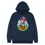 Balloon Printed Fleece Hooded Sweatshirt Print On Your Demand, Size:XXL(Navy Blue)