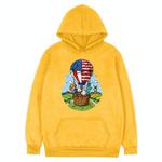 Balloon Printed Fleece Hooded Sweatshirt Print On Your Demand, Size:XXL(Yellow)
