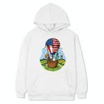 Balloon Printed Fleece Hooded Sweatshirt Print On Your Demand, Size:XXXL(White)