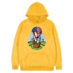 Balloon Printed Fleece Hooded Sweatshirt Print On Your Demand, Size:XXXL(Yellow)