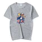 Boy Printed Round Neck Modal Short Sleeve T-shirt Print On Your Demand, Size:L(Lake Blue)