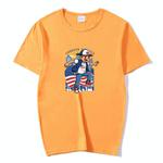Boy Printed Round Neck Modal Short Sleeve T-shirt Print On Your Demand, Size:XL(Yellow)