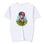 Balloon Printed Round Neck Modal Short Sleeve T-shirt Print On Your Demand, Size:XXL(White)