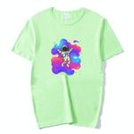 Astronaut Printed Round Neck Modal Short Sleeve T-shirt Print On Your Demand, Size:L(Mint Green)