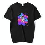 Astronaut Printed Round Neck Modal Short Sleeve T-shirt Print On Your Demand, Size:XXL(Pink)