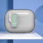 For AirPods Pro 2 Ice Crystals Wireless Earphones Case with Magnetic Switch(Transparent Mint Green)