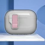 For AirPods Pro 2 Ice Crystals Wireless Earphones Case with Magnetic Switch(Transparent Pink)
