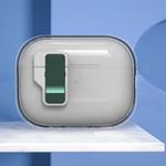 For AirPods Pro 2 Ice Crystals Wireless Earphones Case with Magnetic Switch(Transparent Green)