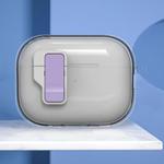 For AirPods Pro 2 Ice Crystals Wireless Earphones Case with Magnetic Switch(Transparent Purple)