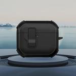 For AirPods 4 Starship Wireless Earphones Case with Magnetic Switch(Black)