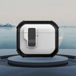 For AirPods 4 Starship Wireless Earphones Case with Magnetic Switch(White Black)