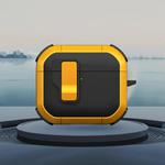 For AirPods 4 Starship Wireless Earphones Case with Magnetic Switch(Black Yellow)