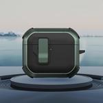 For AirPods 4 Starship Wireless Earphones Case with Magnetic Switch(Black Green)