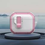 For AirPods 4 Starship Wireless Earphones Case with Magnetic Switch(White Pink)