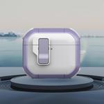For AirPods 4 Starship Wireless Earphones Case with Magnetic Switch(White Purple)