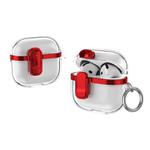 For AirPods 4 Electroplating Transparent Wireless Earphones Case with Security Lock(Red)