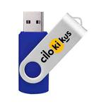Colorful Metal Rotating USB 2.0 Flash Drive Print On Your Demand, Memory:128GB(Dark Blue)