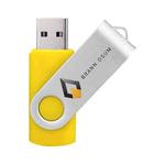 Colorful Metal Rotating USB 2.0 Flash Drive Print On Your Demand, Memory:16GB(Yellow)