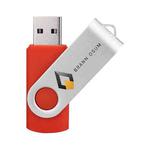 Colorful Metal Rotating USB 2.0 Flash Drive Print On Your Demand, Memory:128GB(Red)