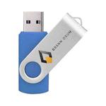 Colorful Metal Rotating USB 2.0 Flash Drive Print On Your Demand, Memory:256GB(Blue)