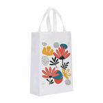 Flowers Printed Non-woven Fabric Bag Print On Your Demand, Size:41x35x12cm(White)