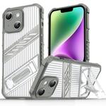 For iPhone 14 Plating Holder PC Hybrid TPU Phone Case(Space Gray)