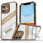 For iPhone 11 Plating Holder PC Hybrid TPU Phone Case(Desert Gold)
