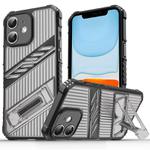 For iPhone 11 Plating Holder PC Hybrid TPU Phone Case(Gray Black)