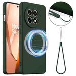 For OnePlus 13R / Ace 5 / Ace 5 Pro Shockproof Silicone Magsafe Phone Case(Dark Green)