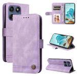 For Motorola Edge 60 Fusion / Edge 5G 2025 Skin Feel Life Tree Metal Button Leather Phone Case(Purple)