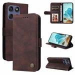 For Motorola Edge 60 Fusion / Edge 5G 2025 Skin Feel Life Tree Metal Button Leather Phone Case(Brown)