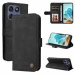 For Motorola Edge 60 Fusion / Edge 5G 2025 Skin Feel Life Tree Metal Button Leather Phone Case(Black)