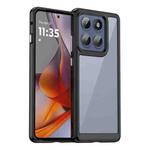 For Motorola Edge 60 Pro Colorful Series Acrylic Hybrid TPU Phone Case(Black)