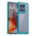 For Motorola Edge 60 Pro Colorful Series Acrylic Hybrid TPU Phone Case(Transparent Blue)