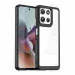 For Motorola Moto G66y 5G Colorful Series Acrylic Hybrid TPU Phone Case(Black)