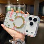 For iPhone 17 Pro Max Dual-side Laminating IMD MagSafe Phone Case(Pink Flowers)