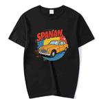 Car Printed Round Neck Modal Short Sleeve T-shirt Print On Your Demand, Size:M(Black)