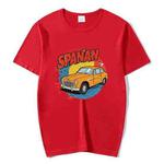 Car Printed Round Neck Modal Short Sleeve T-shirt Print On Your Demand, Size:XXL(Red)