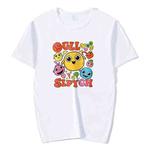 Funny Face Printed Round Neck Modal Short Sleeve T-shirt Print On Your Demand, Size:L(White)