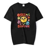 Funny Face Printed Round Neck Modal Short Sleeve T-shirt Print On Your Demand, Size:XXL(Black)